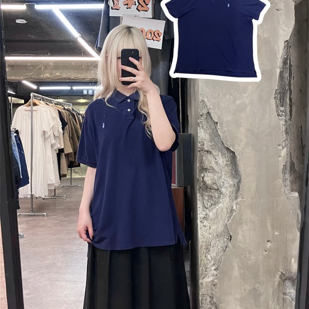 폴로 랄프로렌 카라 반팔 티셔츠 네이비 XL #csz4099