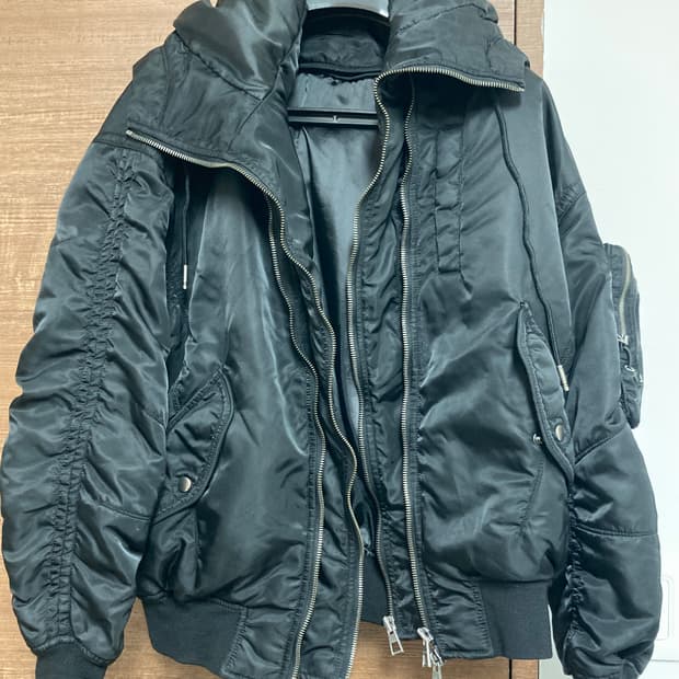 송지오옴므 더블후드 레이어드 MA-1 46사이즈