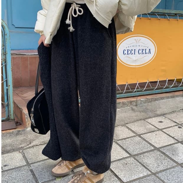 므앤 보카 니트 조거팬츠 차콜