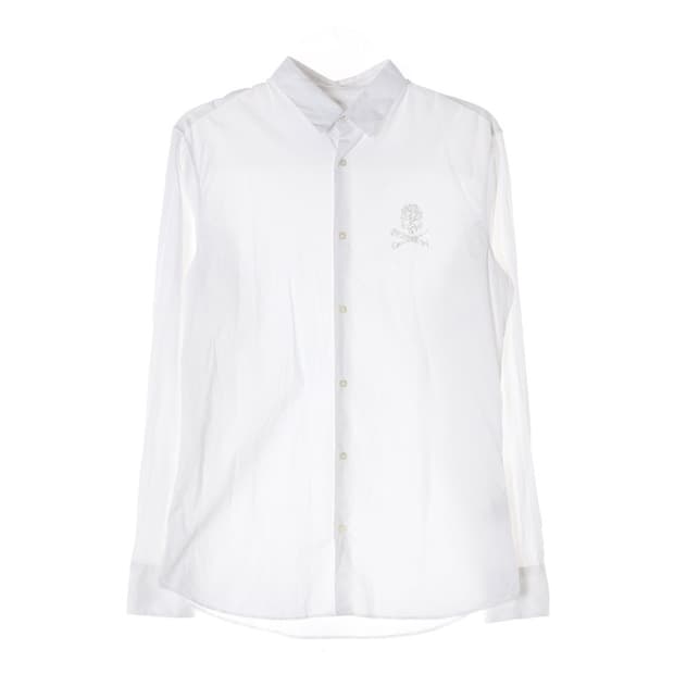 PHILIPP PLEIN 스컬 크리스탈 화이트 셔츠 L