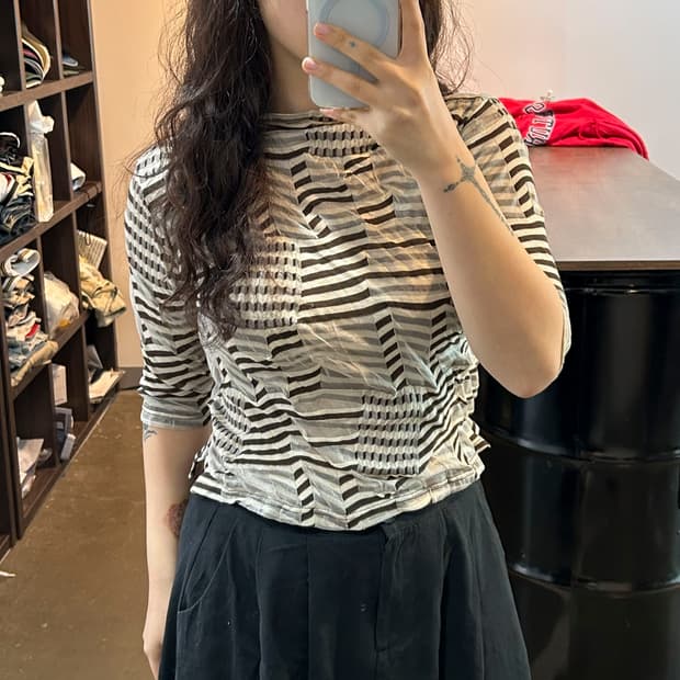 에스닉 패턴 셔링 탑