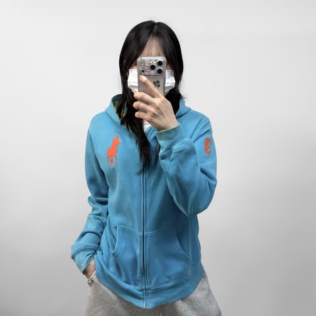 폴로 랄프로렌 빅 포니 후드집업 소라