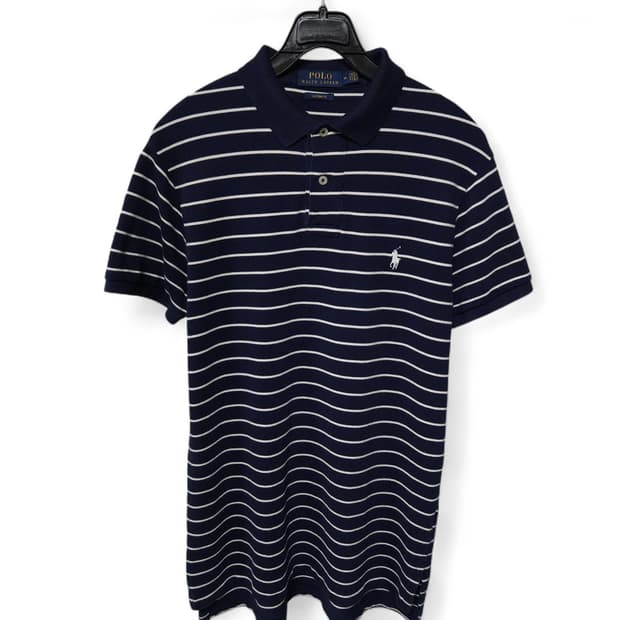 POLO 폴로 스트라이프 반팔 카라티 100