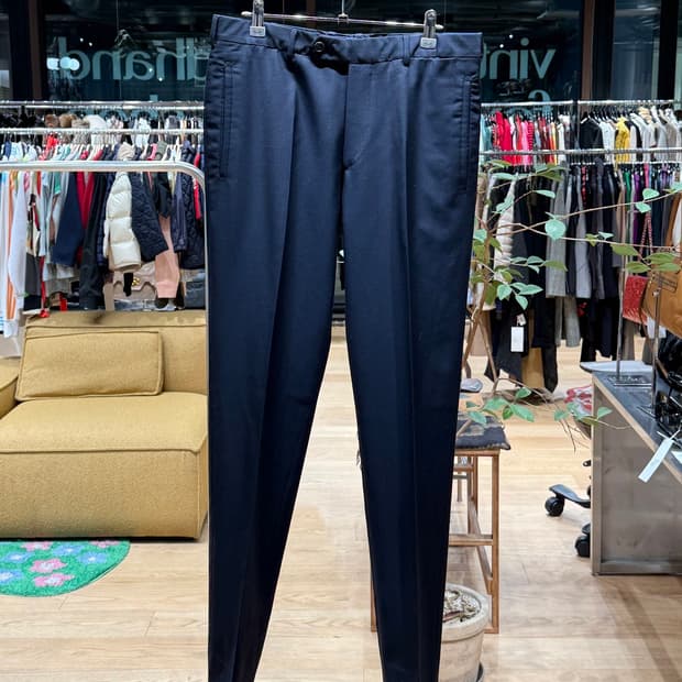 프라다 네이비 슬랙스 팬츠 