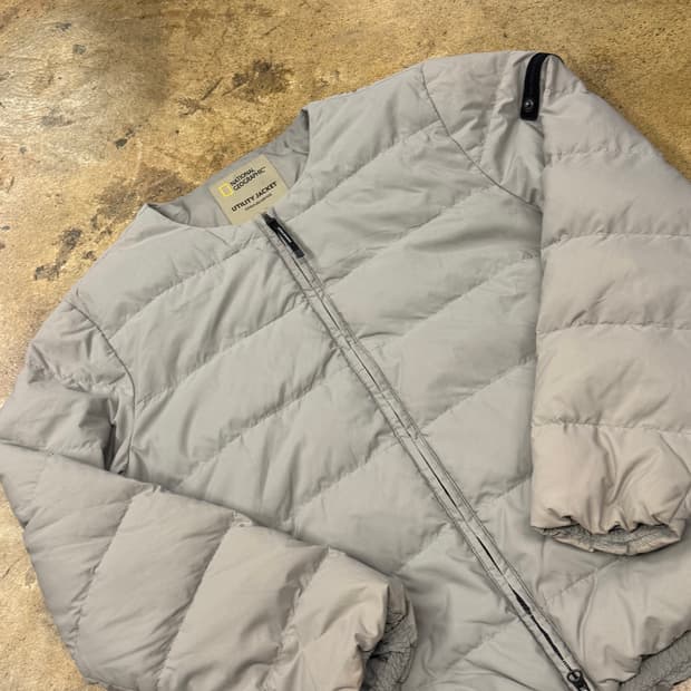 [정품/XL] 내셔널지오그래픽 유틸리티 패딩 자켓 라이트 그레이 b19