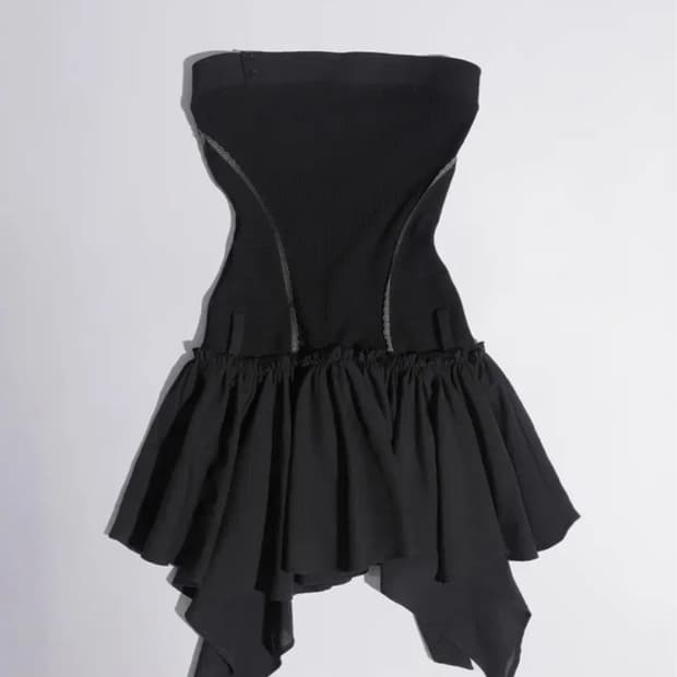 스컬프터 Tube Top Low Waist Dress Black xs