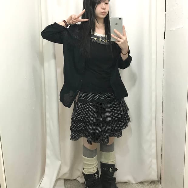 블랙 도트 코디 세트 🖤