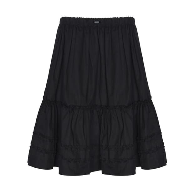 닉앤니콜 프릴 플레어 미디 스커트