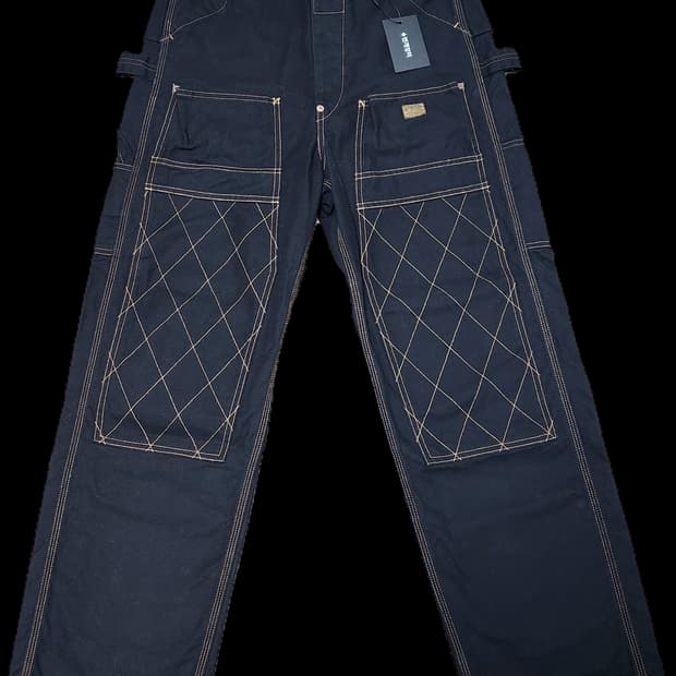 캐피탈 씬 캔버스 럼버 팬츠 블랙