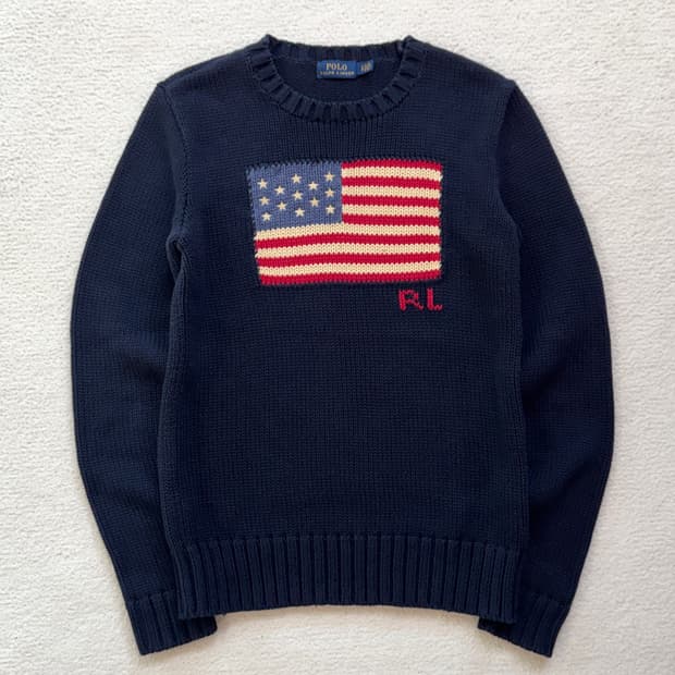 폴로 성조기 니트
