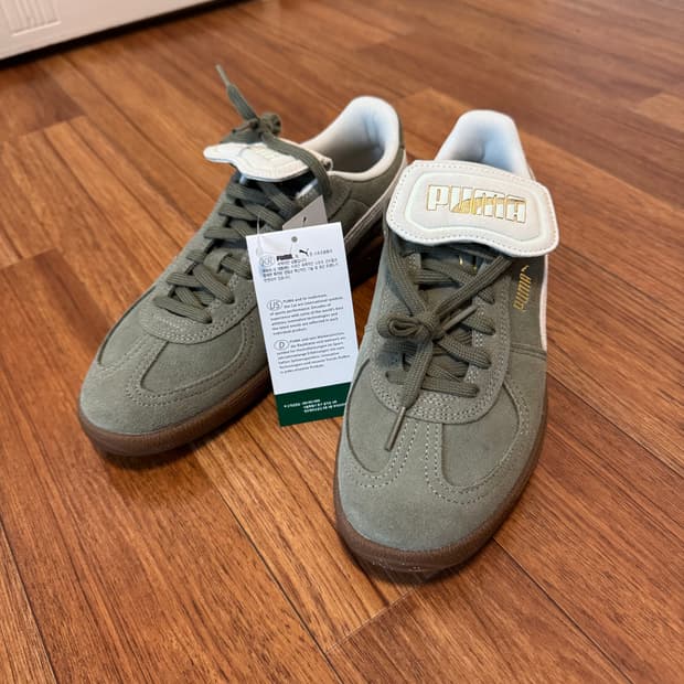 새상품)PUMA 팔레르모 프리미엄 스웨이드 카키 265