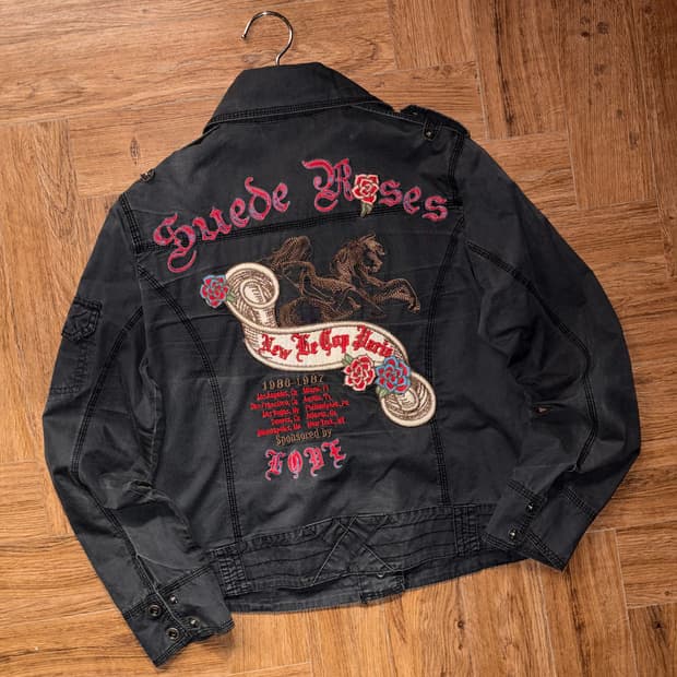 빈티지 자수 스냅 셔츠