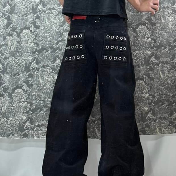 pccvision 비엑세스 버튼 블랙 팬츠