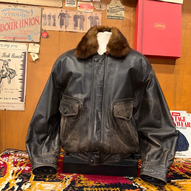 ( L-XL ) 가죽자켓 봄버자켓 레더자켓 빈티지가죽 양가죽 a2가죽