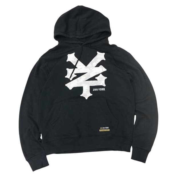 주욕(ZOO YORK) 카모플라주 빅로고 그래픽 후드티 (L)