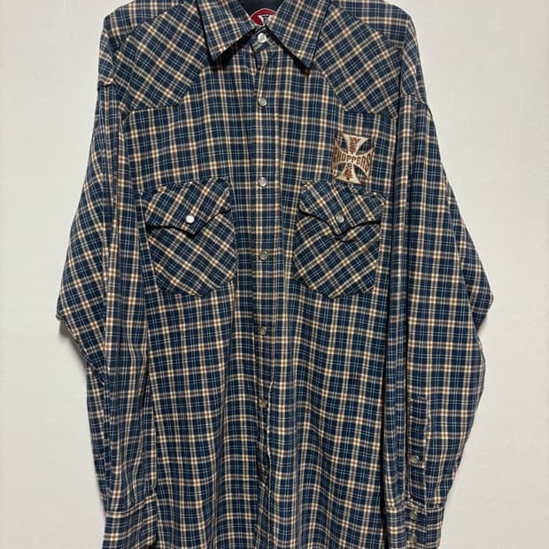 [L] 90's West Coast Choppers 웨스턴 체크 셔츠