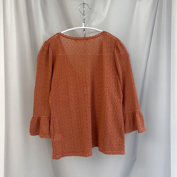 Grove sunset orange 3/4 sleeve cardigan