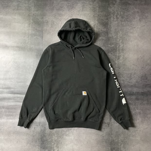 CARHARTT  칼하트 빈티지 블랙 기모라이닝 후드티 A00374