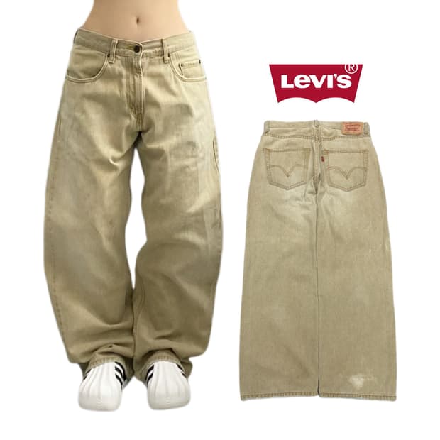 리바이스 00s 569 새깅 워싱 스케이터 와이드 데님팬츠