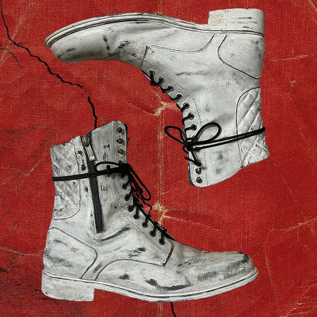 D&G 90s 돌체앤가바나 크랙 페인티드 디테일 롱 부츠 275