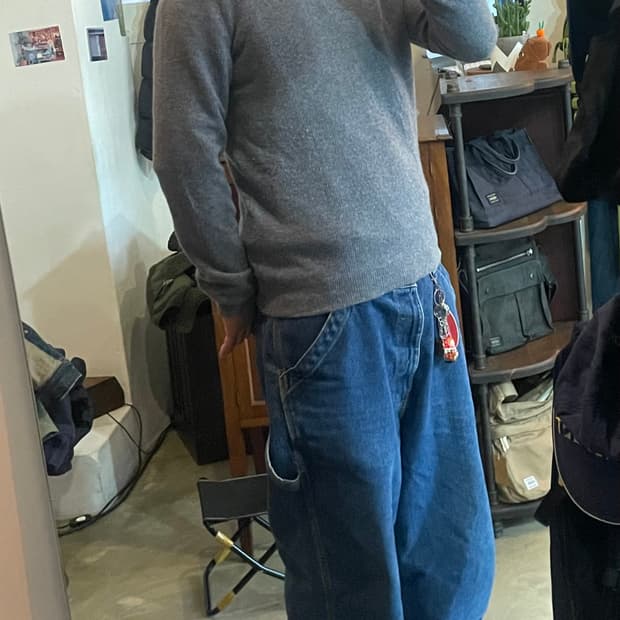 솔리드 옴므 그레이 니트 100