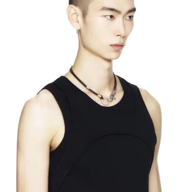 세이지가세이지 3way레더목걸이 브라운 유니섹스트랩링파이프초커가죽갈색아워