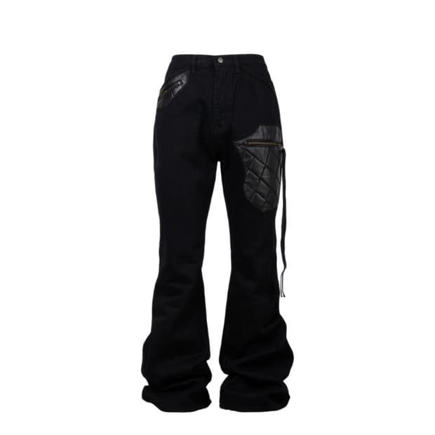 [새상품] 에모스탠스클럽 레더 패치 플레어진 1사이즈