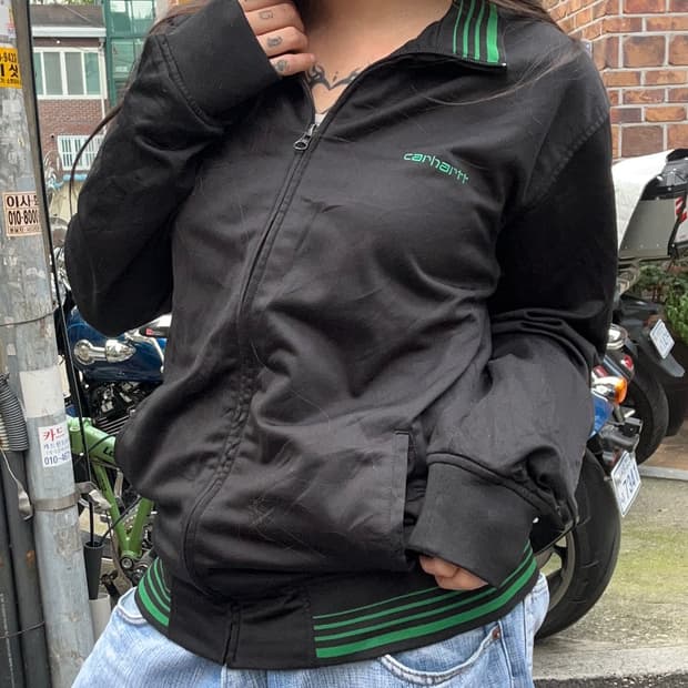 90s CARHARTT 블랙 져지 트랙탑