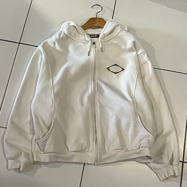 미스치프 패널드 와플 후드집업 화이트 L