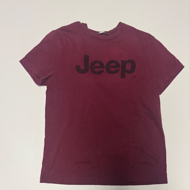 지프 Jeep 스펠아웃 빈티지 버건디 반팔 티셔츠 M