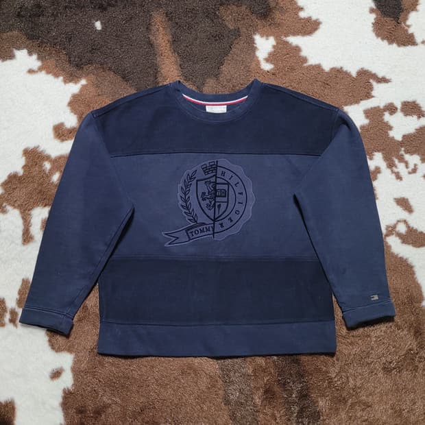 타미 휠피거 여성 네이비 라운드  티(S)