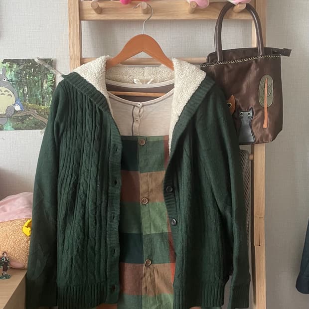 모리걸 빈티지 그린 레이어드 원피스 set 💚🧡