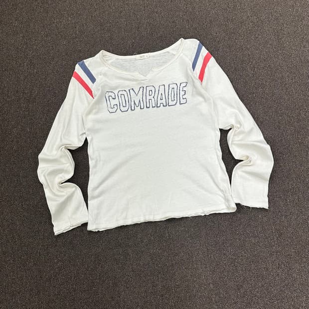 L)Japanese vintage 패치 디테일 화이트 롱슬리브