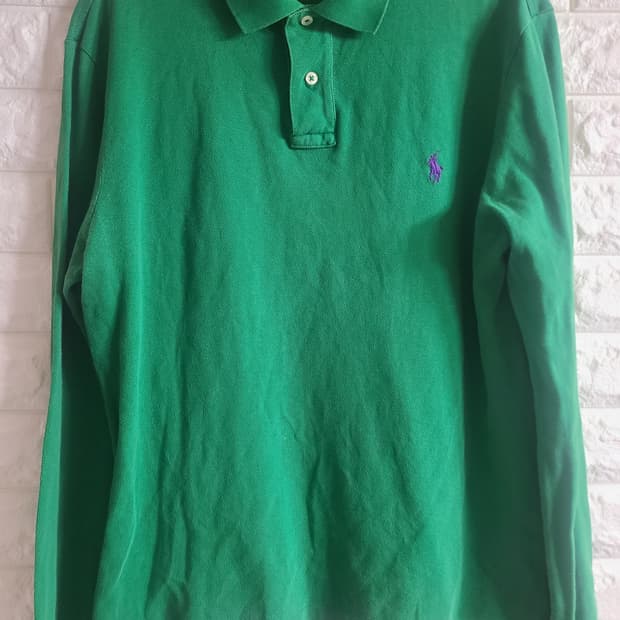 폴로 랄프로렌 그린 긴팔 폴로티(라지)