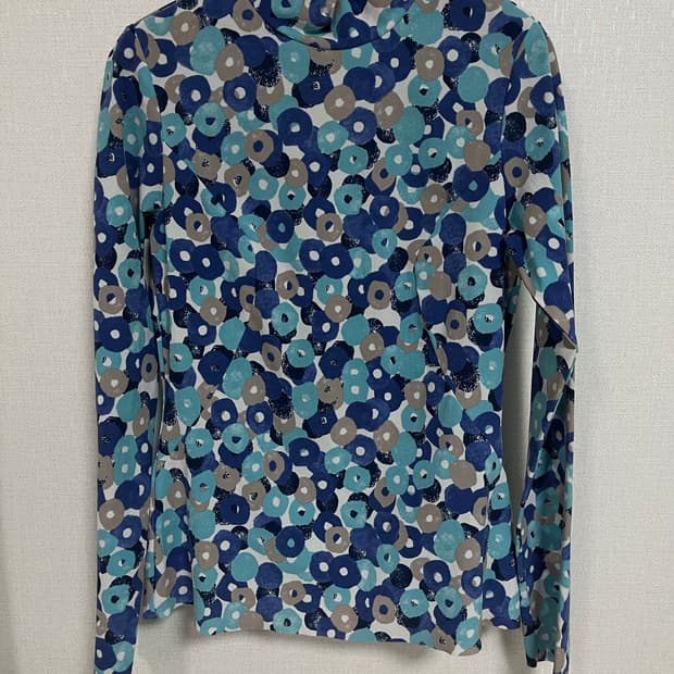 일본 빈티지 패턴 여성 폴라티