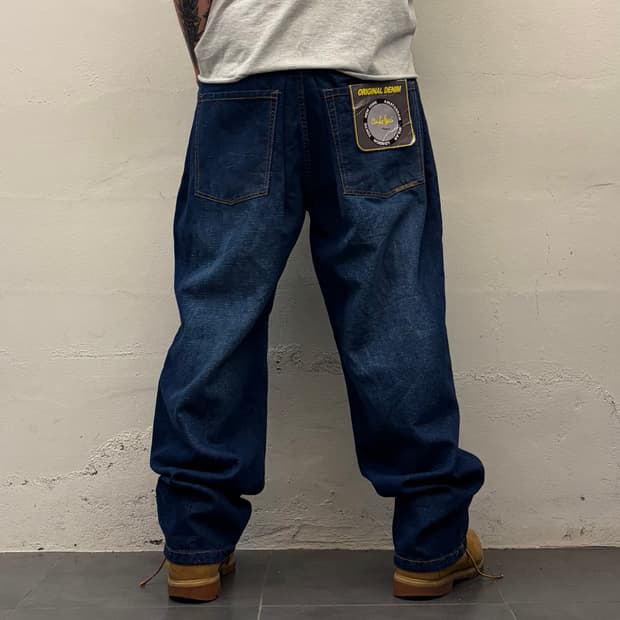 Vtg deep blue hiphop pants