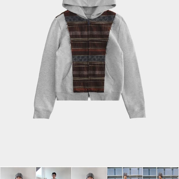 공테잎 0tape 후드집업 후드 브라운