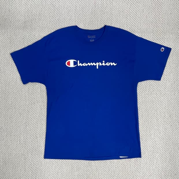 챔피온 정품 파란색 반팔티 L사이즈