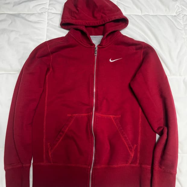 (택배포함)나이키 레드 후드집업