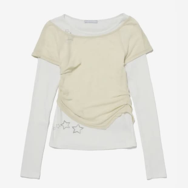 레이어드 스타 티셔츠 (버터)