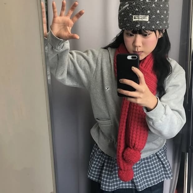 마스컴퍼니 도트 덤블 플리스 비니/ 구매가 48,000