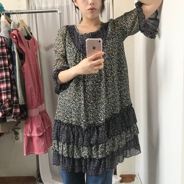 vintage flowers cancan ops dress