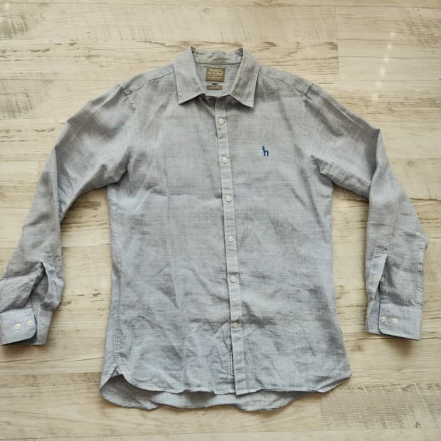 HAZZYS 헤지스 스트라이프 긴팔 셔츠 팜. 100사이즈 슬림핏 남방