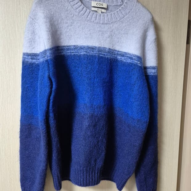 Cos 코스 신형  컬러블록  니트 스웨터 블루 M