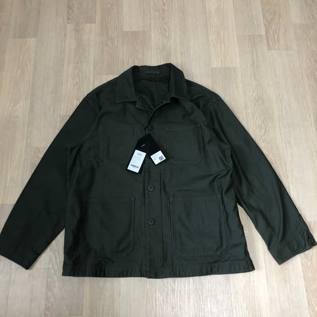 (M) 새상품 무탠다드 코튼 백사틴 초어 워크 자켓 카키 올리브