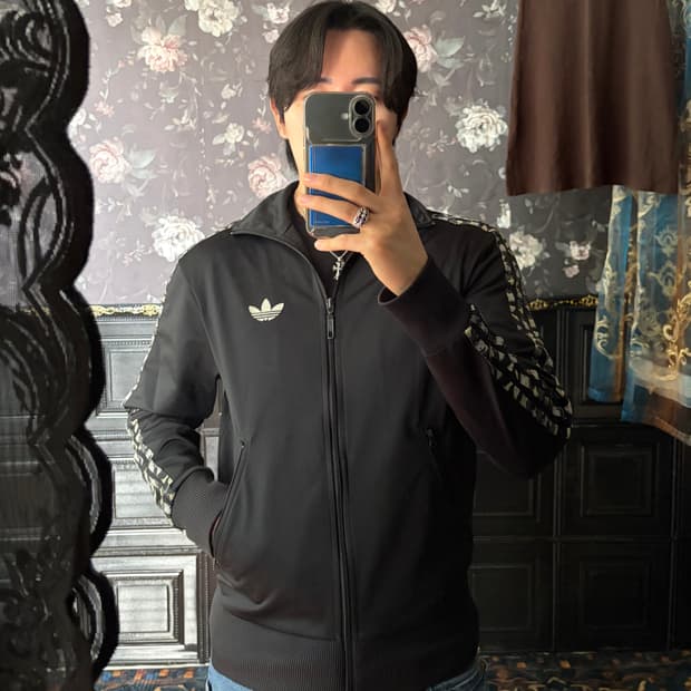 a255) 아디다스 카모 파이어버드 빅로고 져지