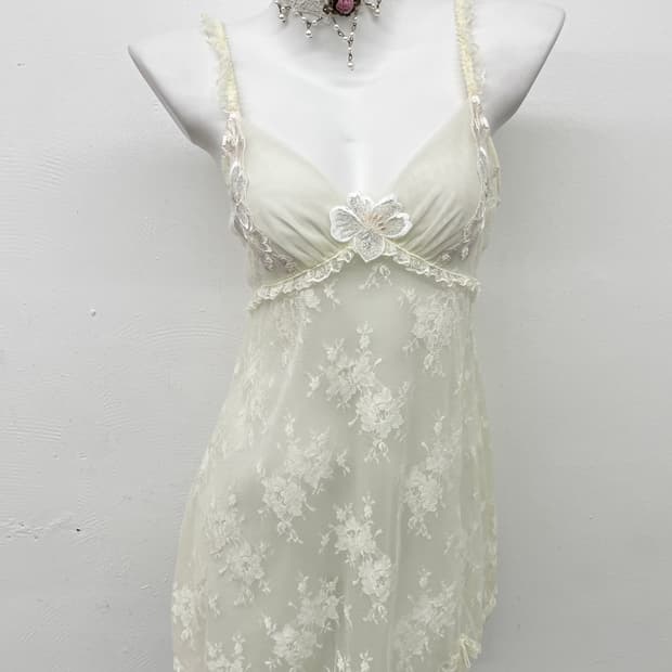 브리저튼 레이스 자수 슬립 