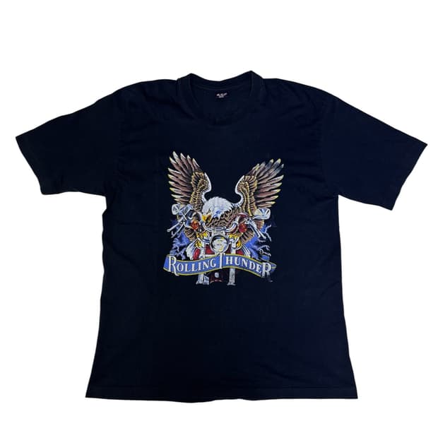 빈티지 8090s 할리데이비슨 롤링썬더 그래픽 티셔츠 XL