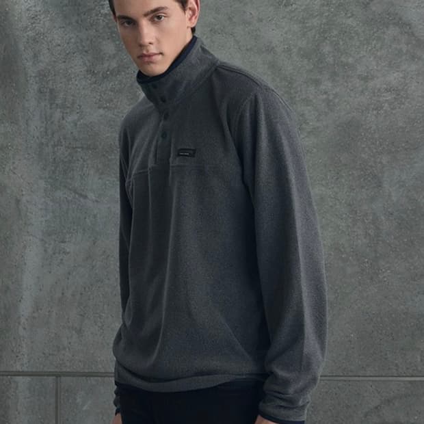 트루릴리전 스냅 플리스 차콜 M