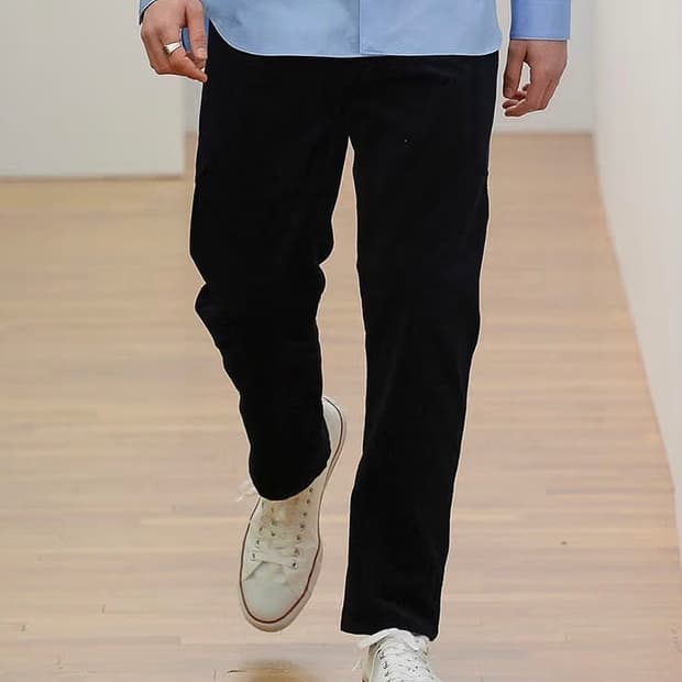 꼼데가르송 셔츠 블랙 울 베이커 팬츠 L